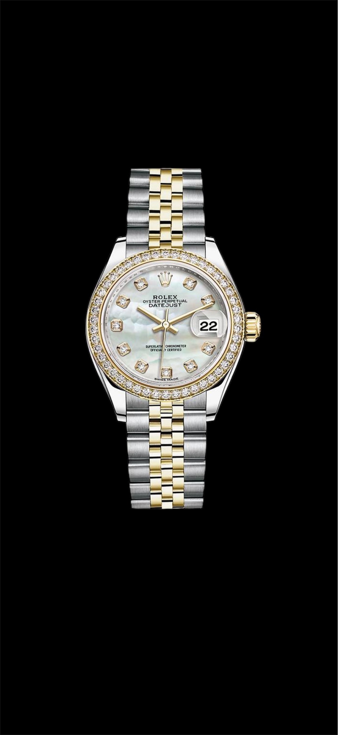 Rolex Lady-Datejust 28mm - Oystersteel, Yellow Gold & Diamonds - Ref. 279383RBR