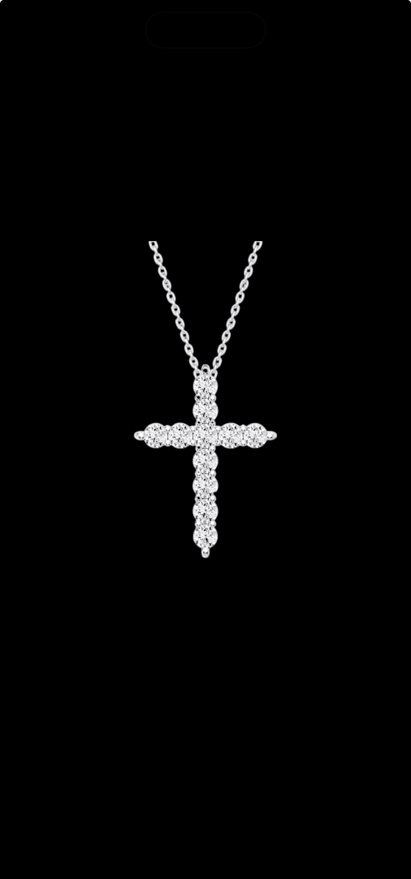 1ct Natural Diamond Cross Pendant 14k Gold