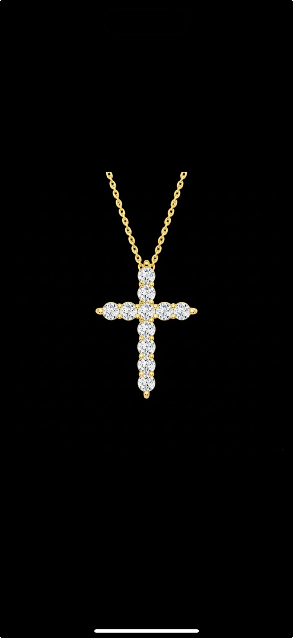 1ct Natural Diamond Cross Pendant 14k Gold