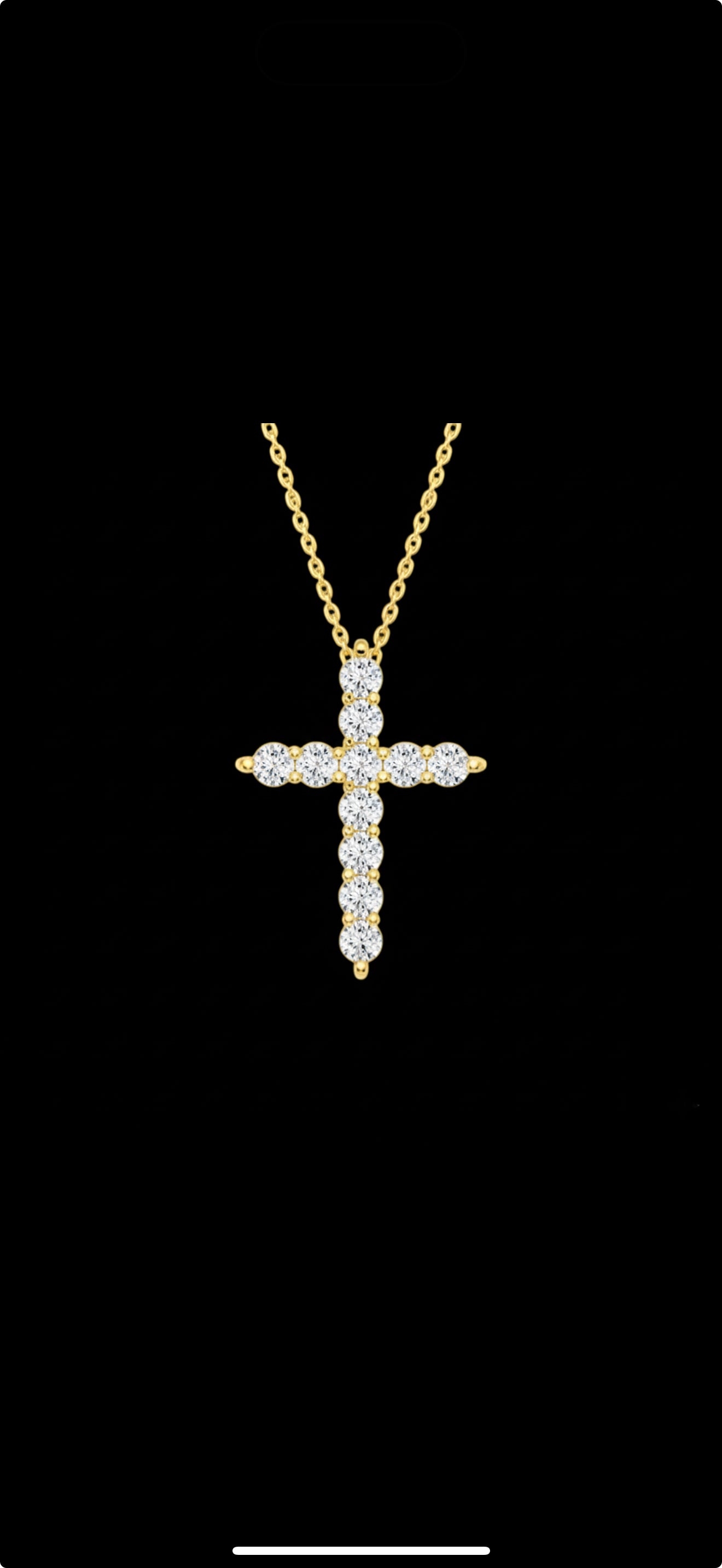 1ct Natural Diamond Cross Pendant 14k Gold