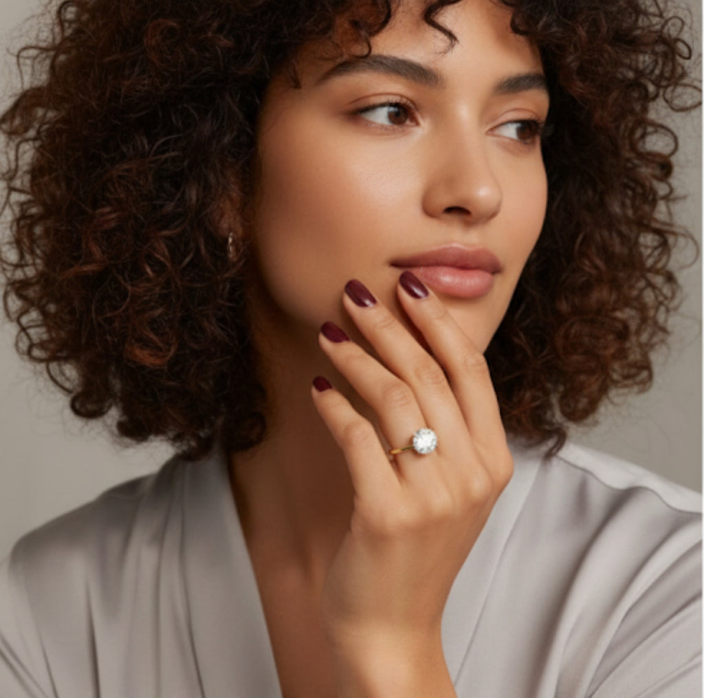 1.5mm Solitaire Ring - 1ct Round LAB Diamond - 18K Yellow Gold