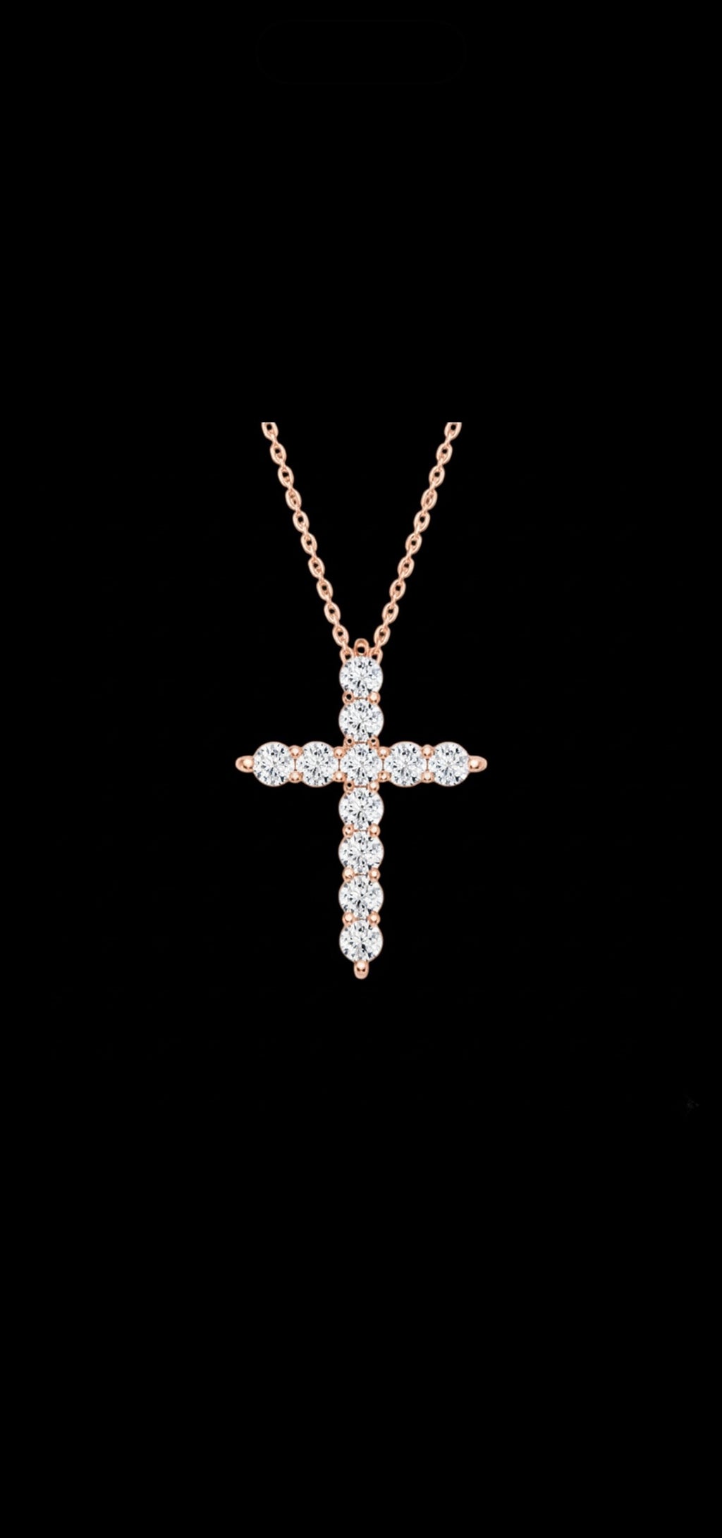 1ct Natural Diamond Cross Pendant 14k Gold