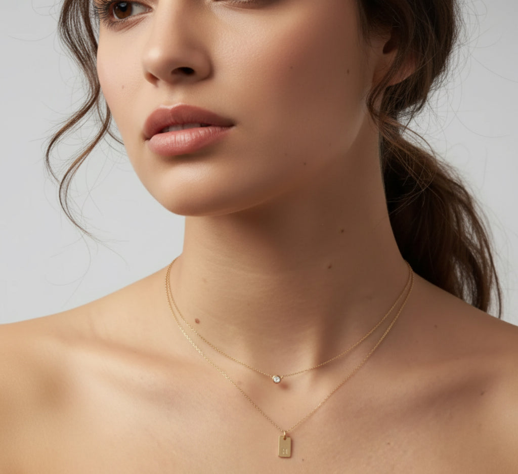 Letter Tag Pendant Necklace