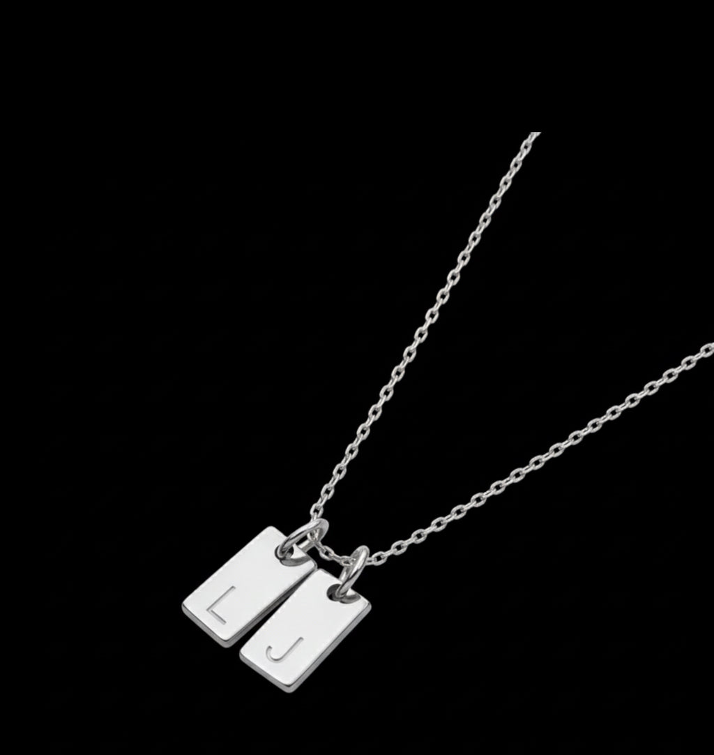 Letter Tag Pendant Necklace