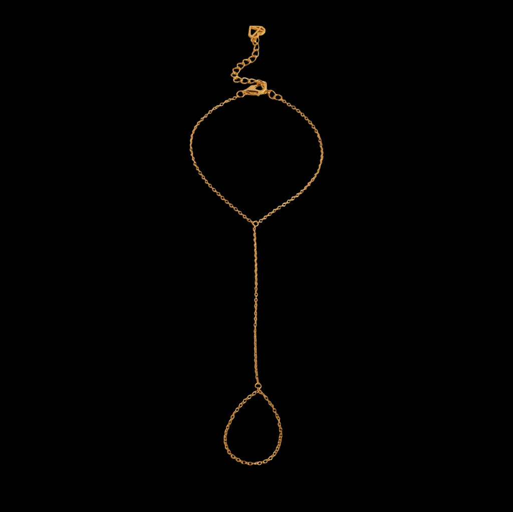 Dainty Hand Chain Bracelet 18k Gold