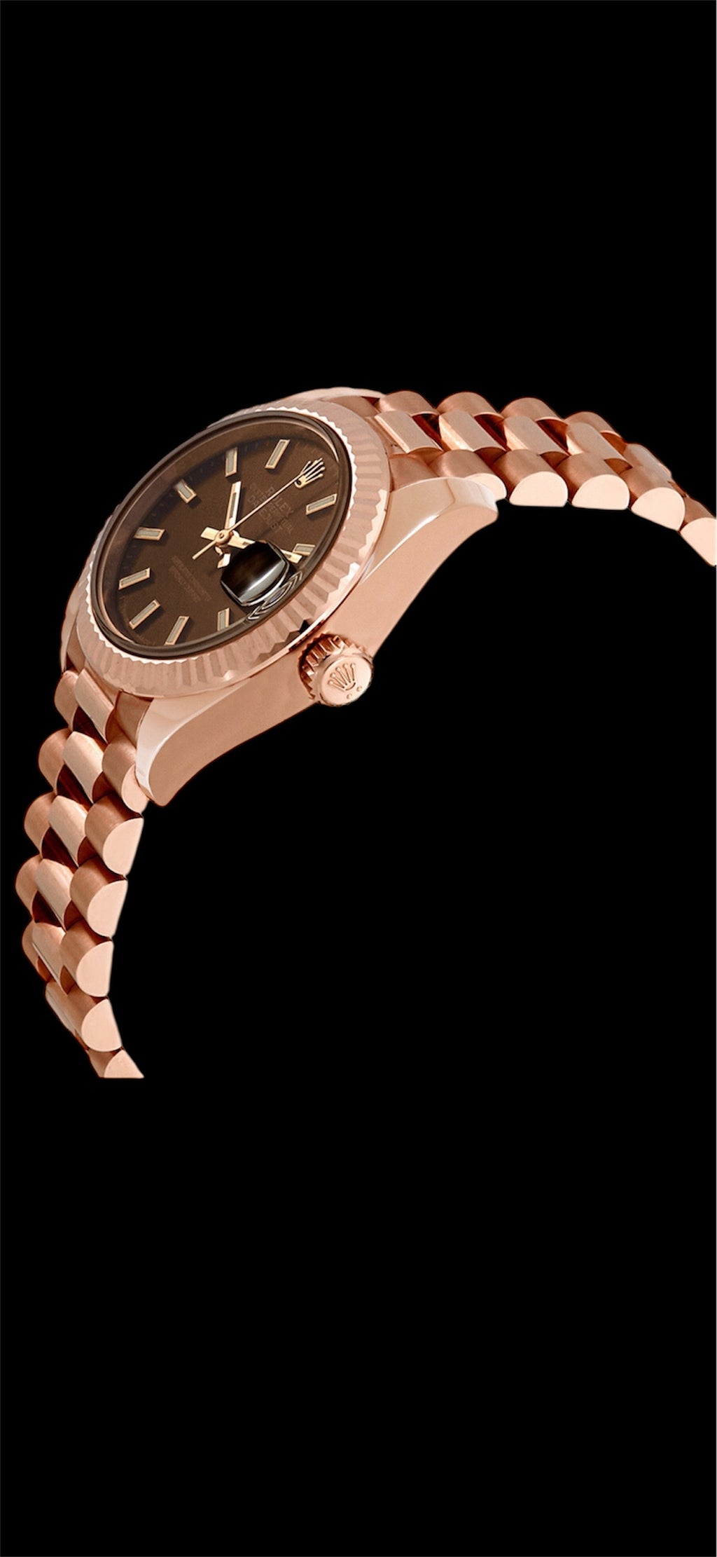 28mm Rolex Lady-Datejust Chocolate Dial - 18K Everose Gold