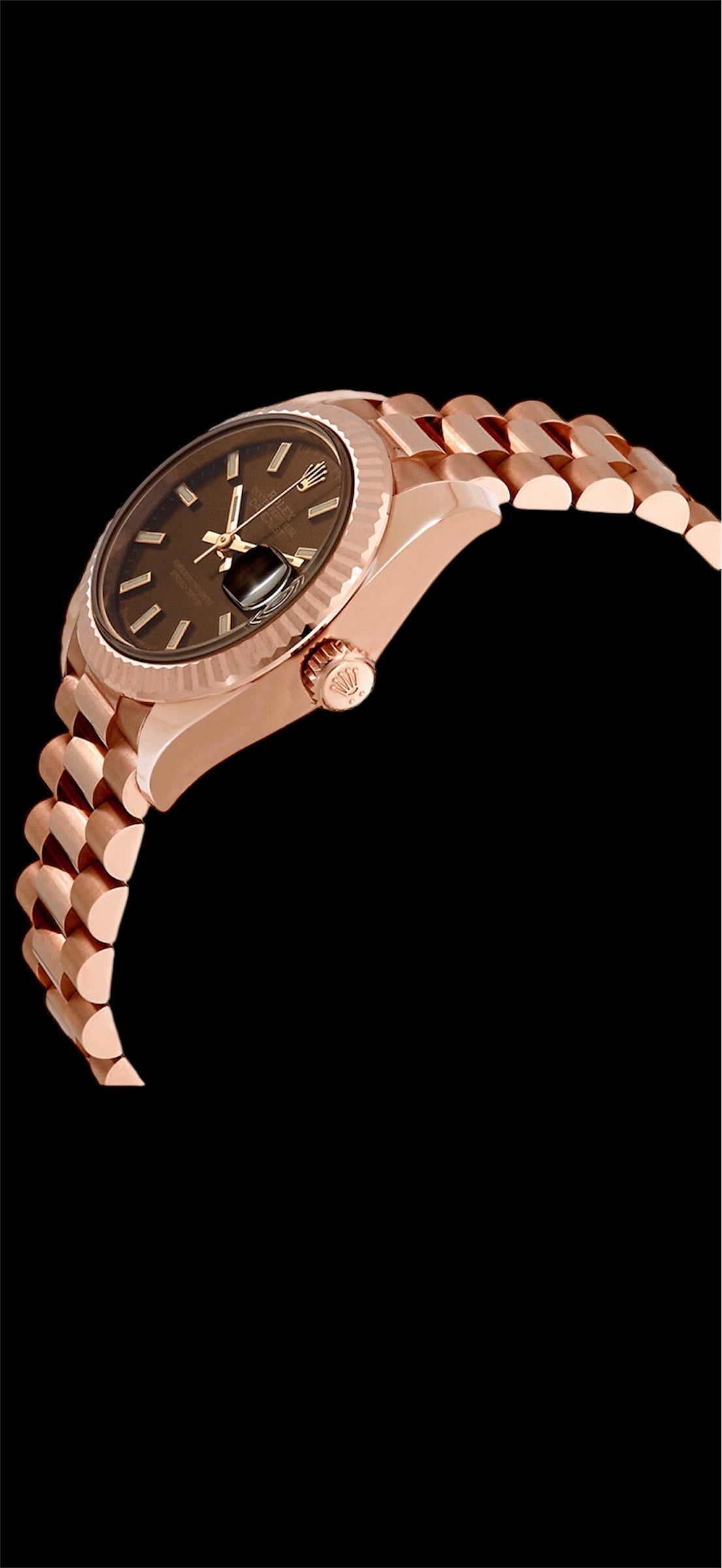 28mm Rolex Lady-Datejust Chocolate Dial - 18K Everose Gold