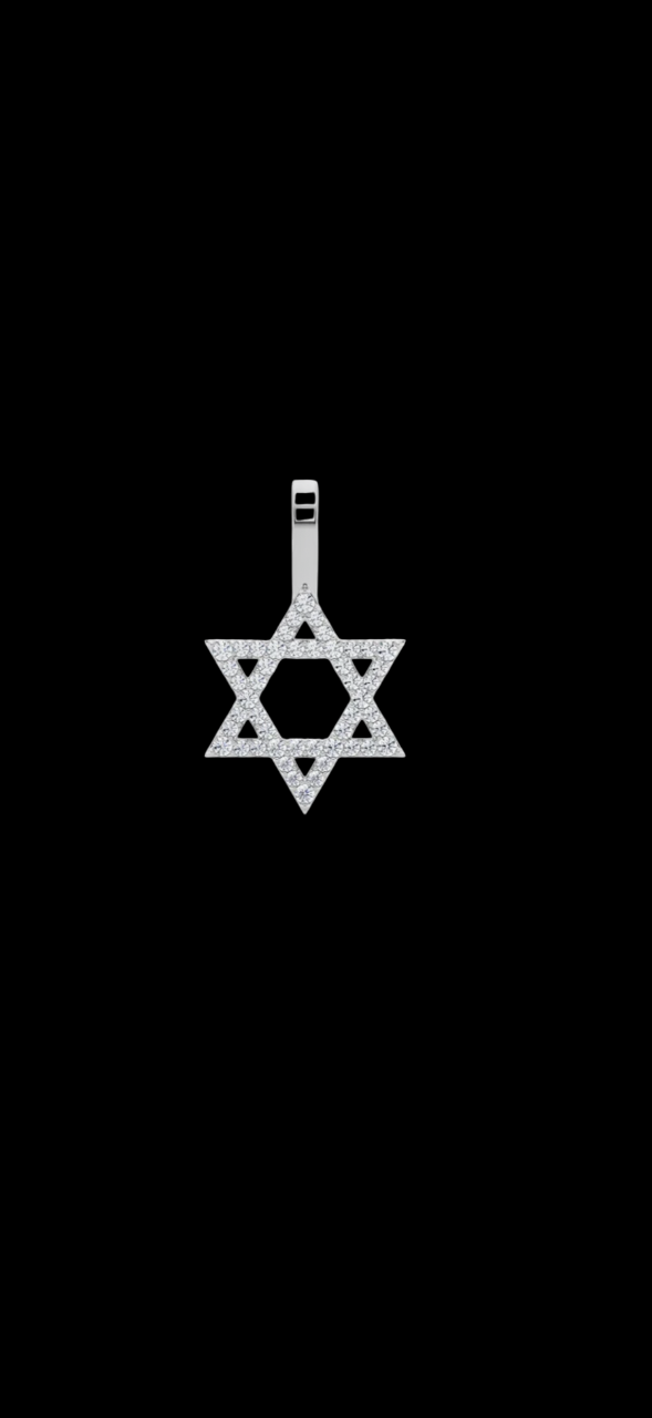 Natural Diamond Star of David Pendant