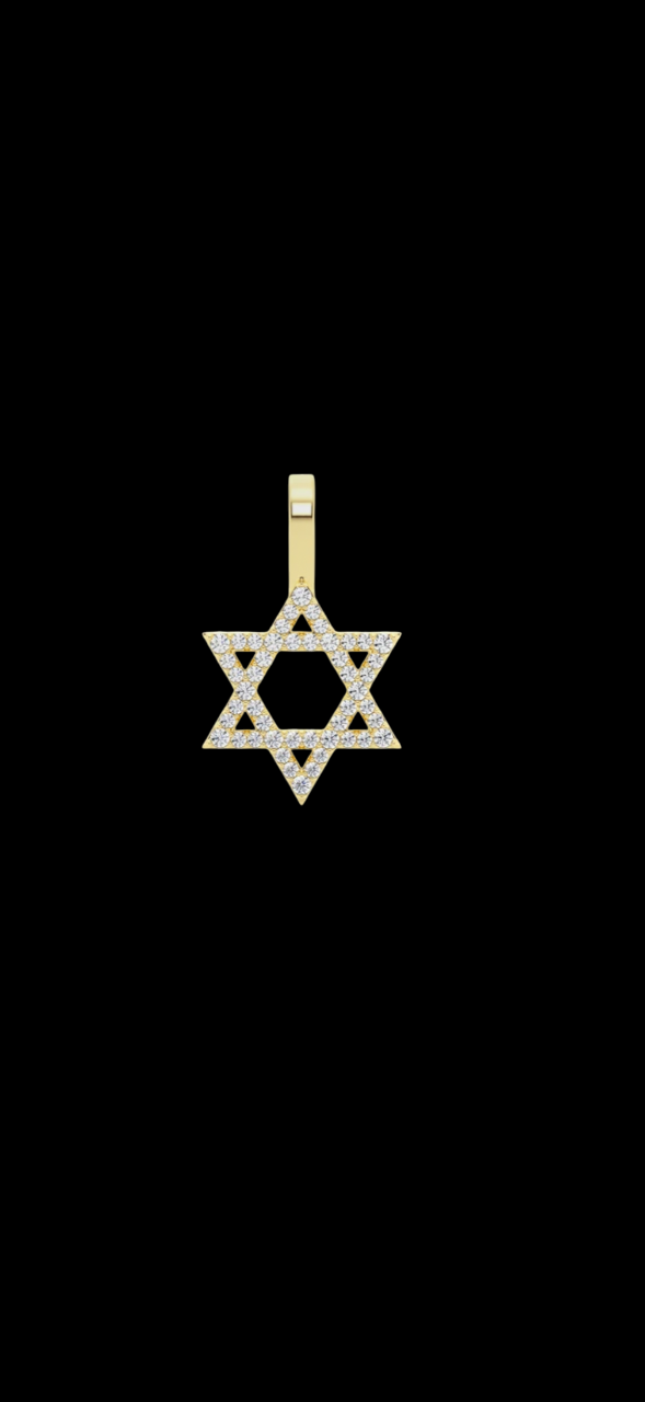 Natural Diamond Star of David Pendant