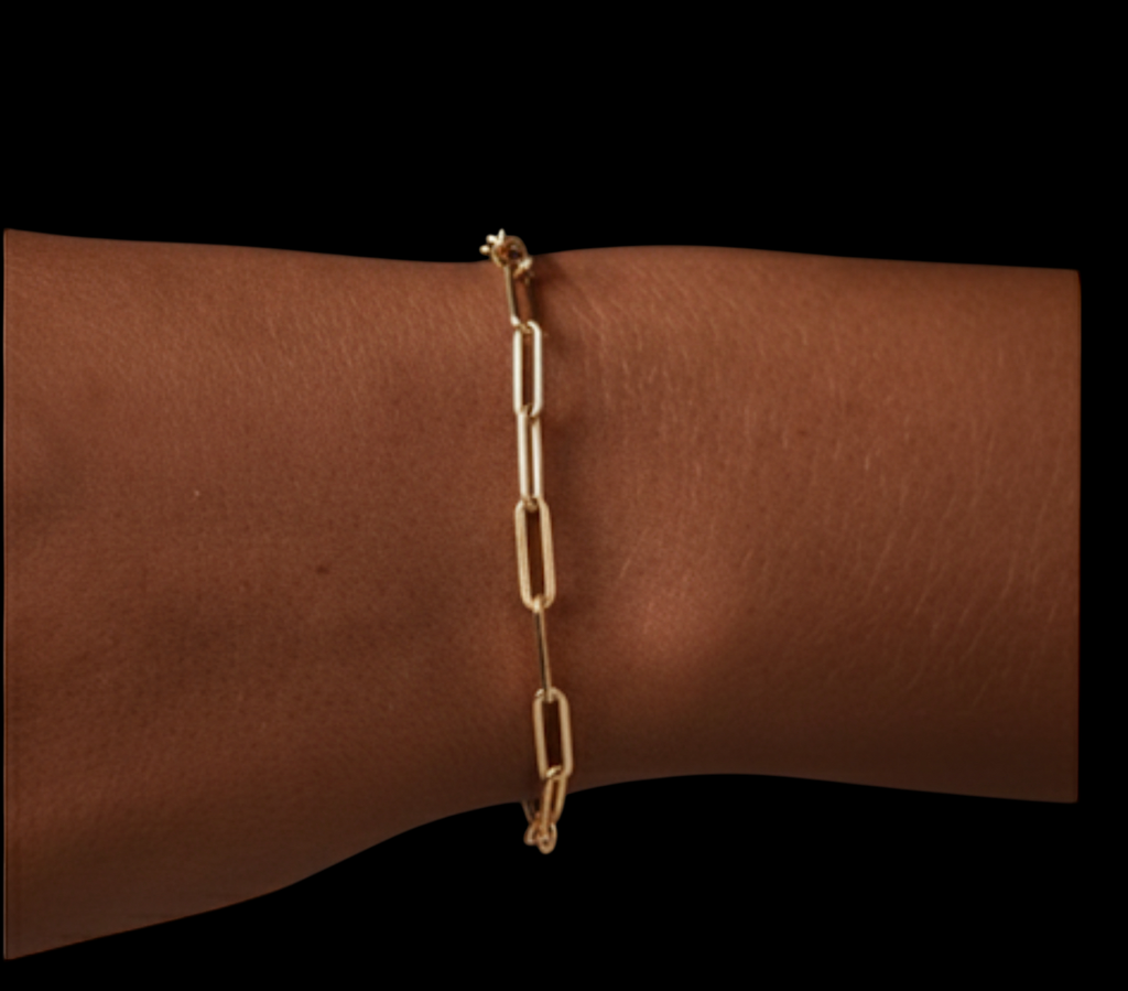 Gold Paper Clip Chain Bracelet