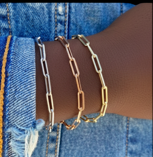 Gold Paper Clip Chain Bracelet