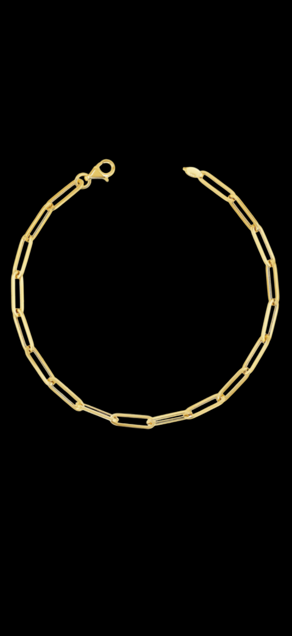 Gold Paper Clip Chain Bracelet