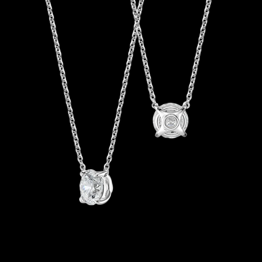 Solitaire Diamond Pendant (1 Ct ) in 18K White Gold