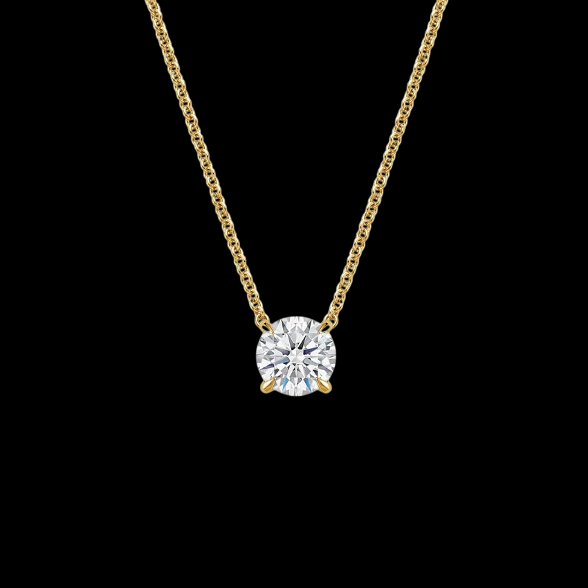 Solitaire Diamond Pendant (1 Ct ) in 18K White Gold