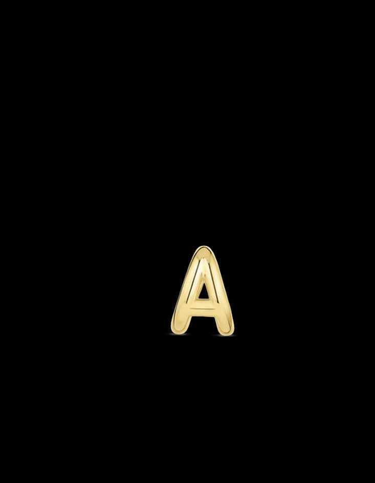 Alphabet Earrings - 14K Solid Yellow Gold