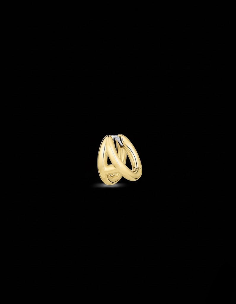 Alphabet Earrings - 14K Solid Yellow Gold