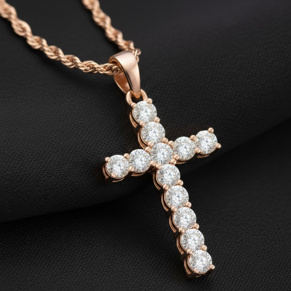 Round Brilliant-Cut Diamond Cross