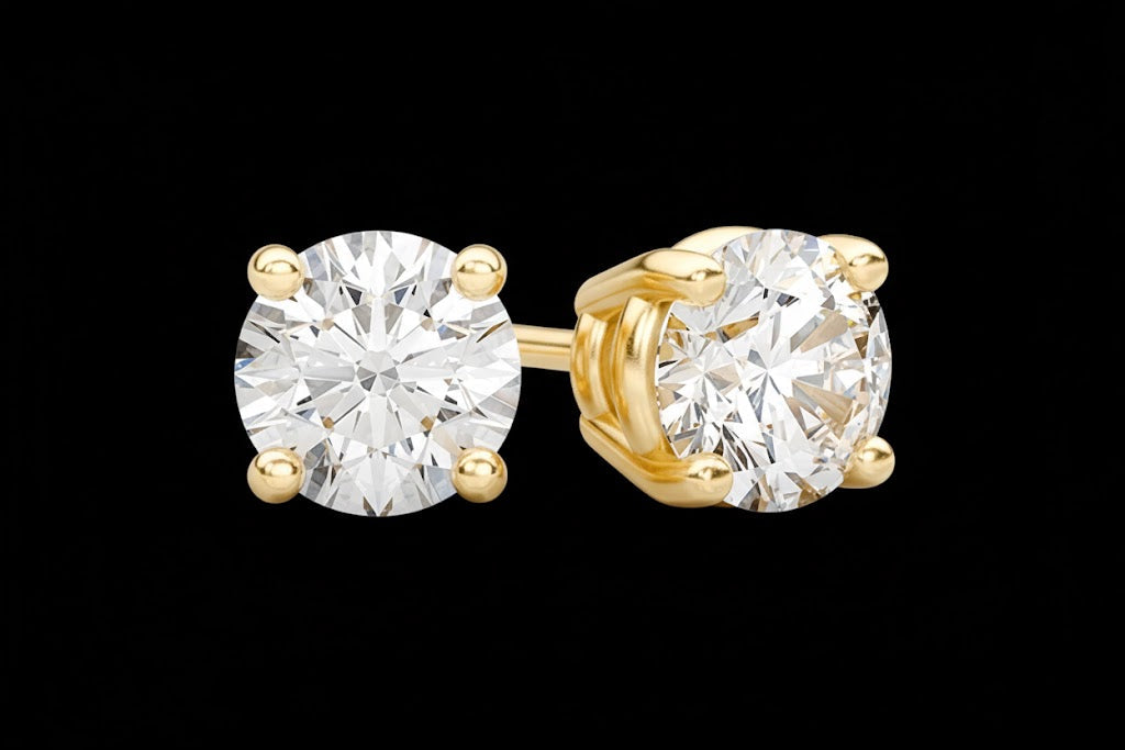 1-6 CTW Stud Diamond Earrings 14k Solid Gold