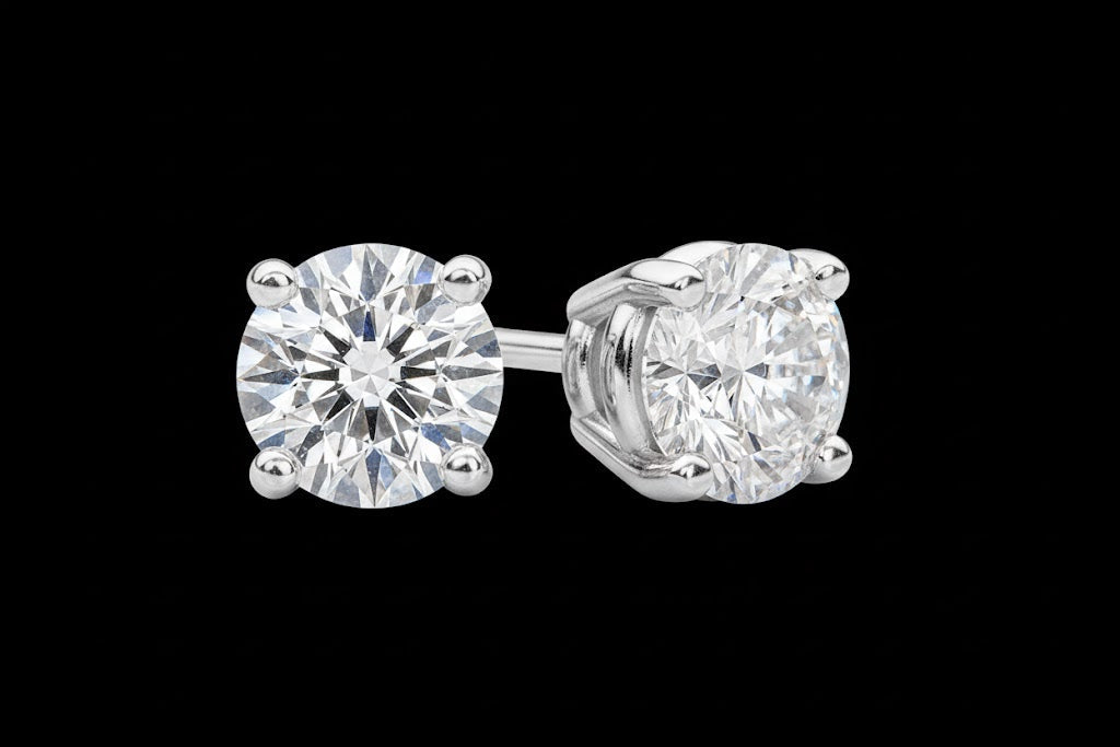 1-6 CTW Stud Diamond Earrings 14k Solid Gold