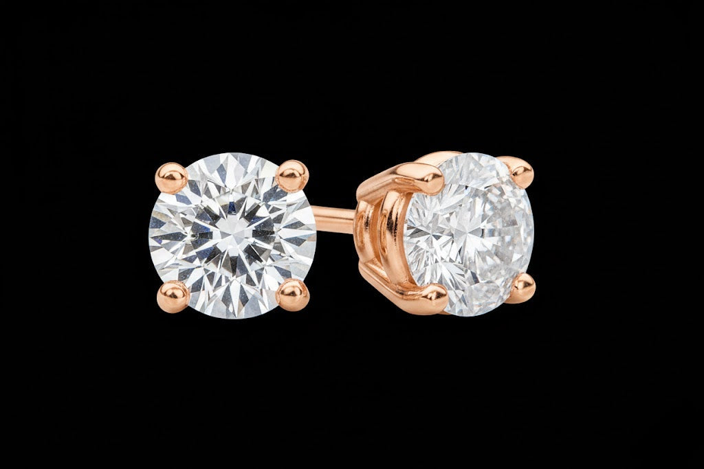 1-6 CTW Stud Diamond Earrings 14k Solid Gold