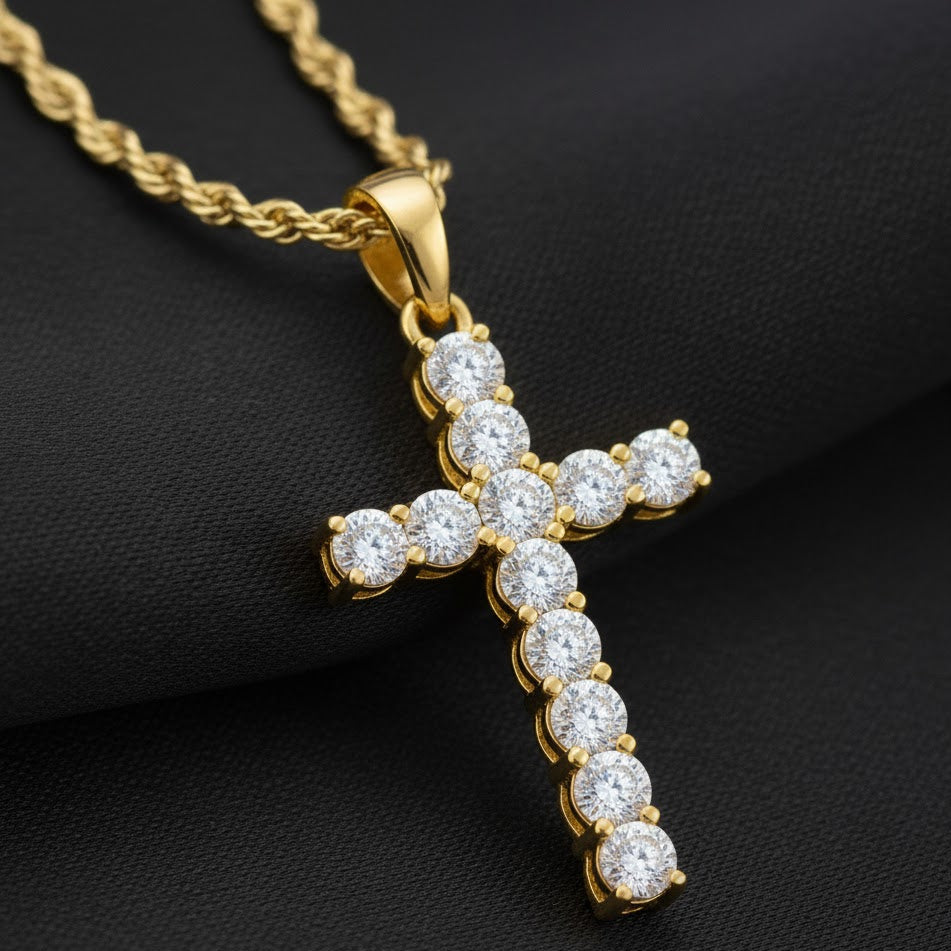 Round Brilliant-Cut Diamond Cross